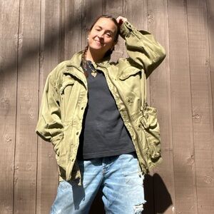 Free People We The Free Utility Field Jacket Olive Green Size M